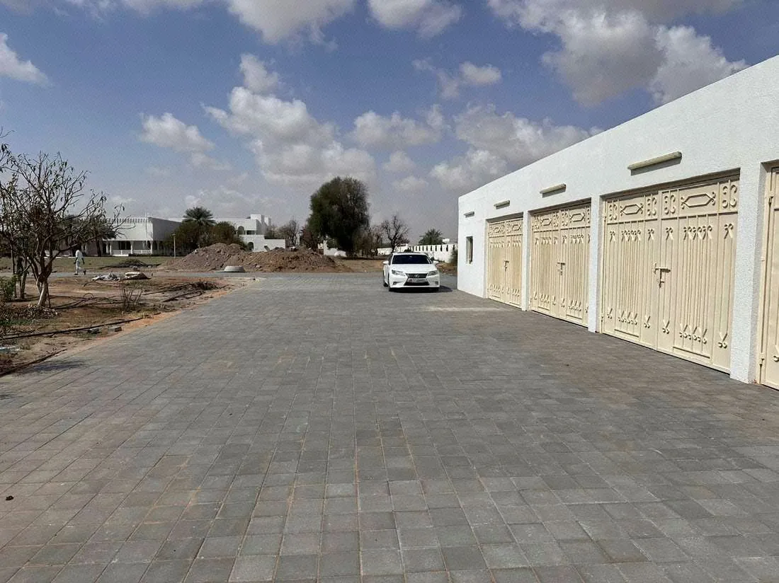 Completed interlock paving, laid and compacted