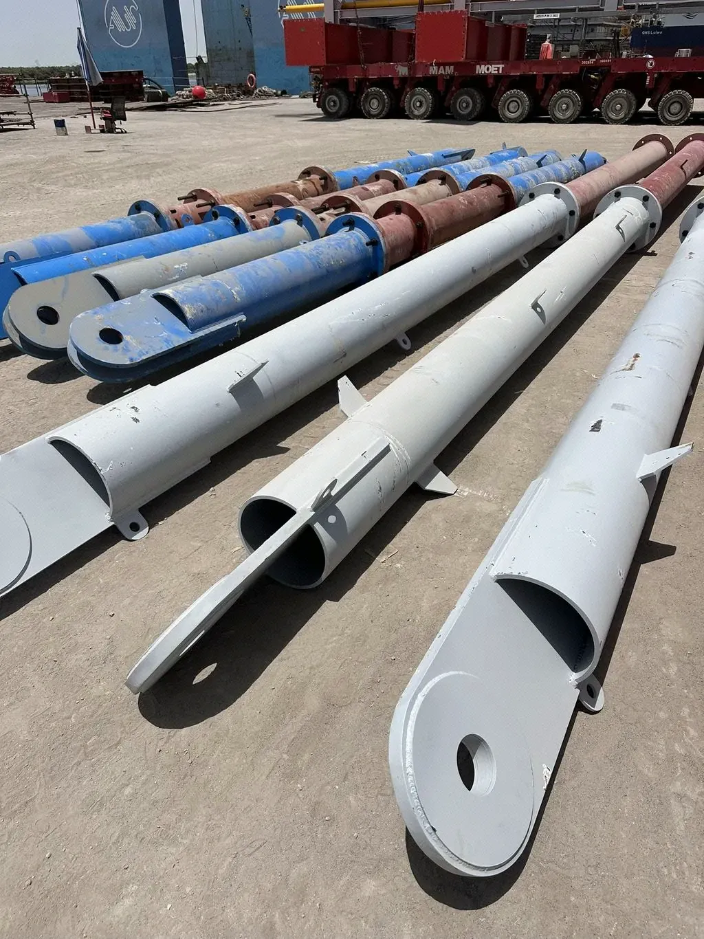 Sea-fastening bracings with padeyes fabricated for a major offshore gas development