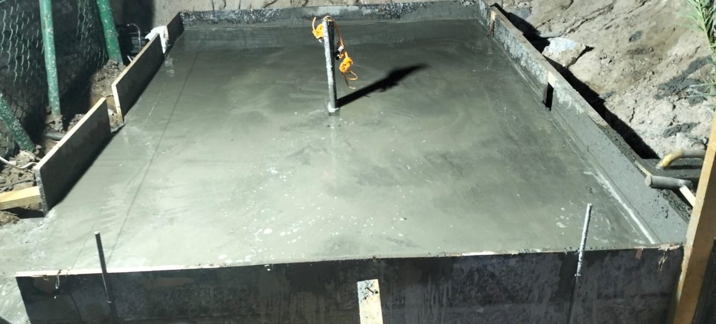 Reinforced foundation cast to M30 with conduit set in before pouring