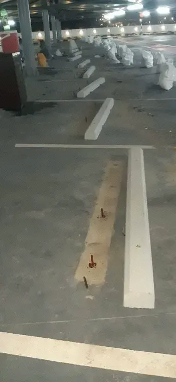 Positioning of Customized R.C.C. Car Wheel Stopper