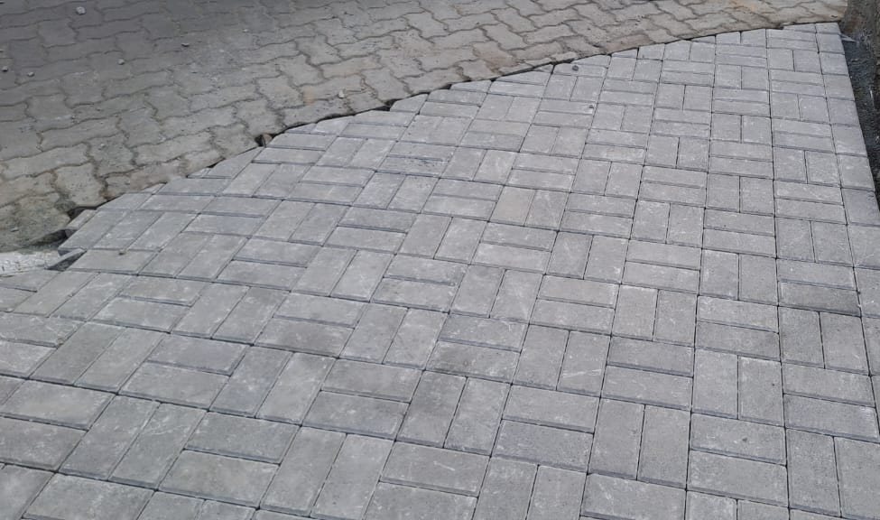 Completed interlock reinstatement with sand-filled joints and haunched edge
