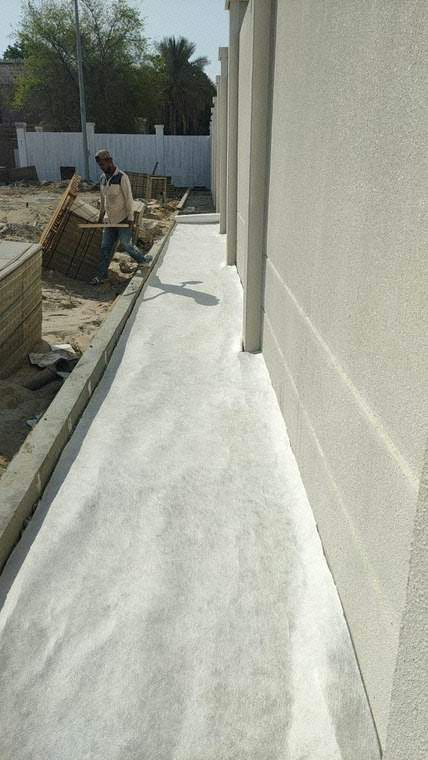 Installation of geotextile layer