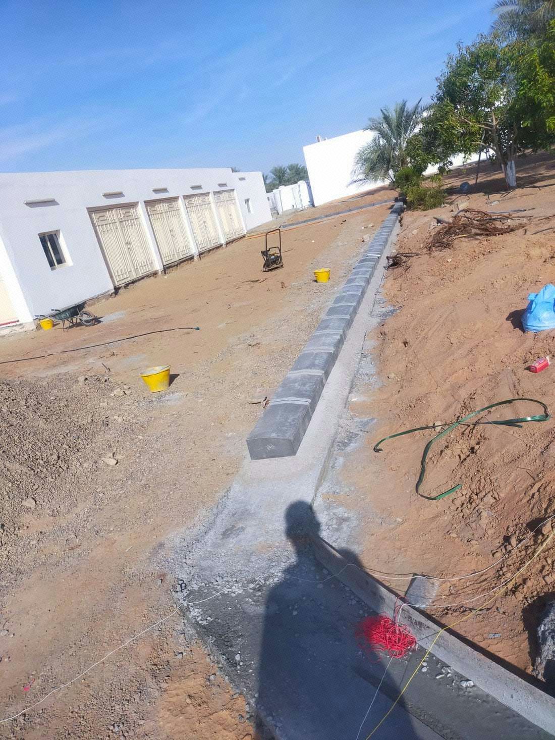 Kerbstone laying works in progress