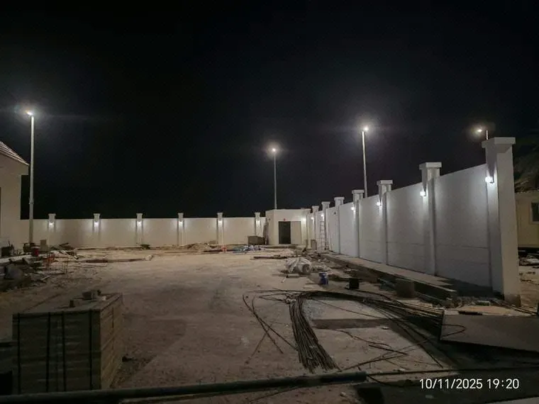 Completed boundary wall painting and lighting works (Internal)