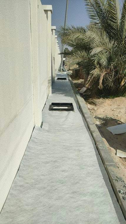 Installation of geotextile layer