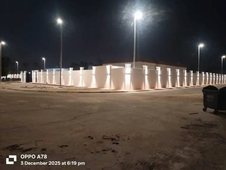 Completed boundary wall painting and lighting works (External)