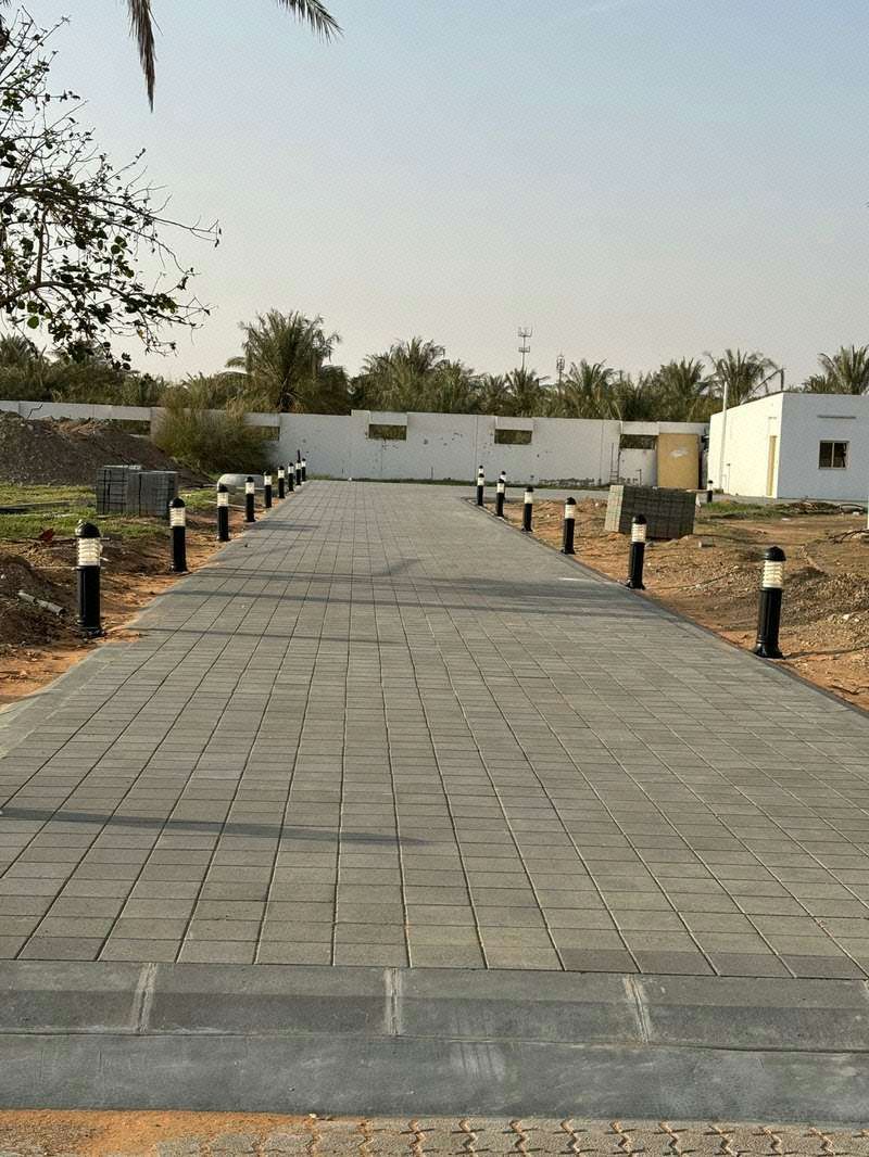 Completed interlock paving and garden lights at Al Maqam Palace