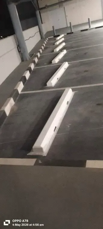New RCC stoppers installed across the parking rows