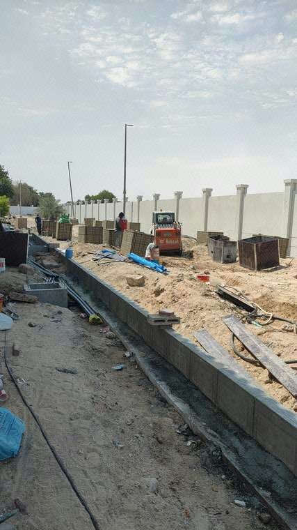 Concrete haunching works for kerbstone support