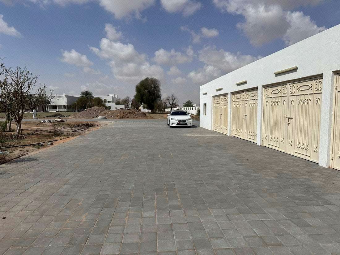 Completed interlock paving works at the front side of the garage area