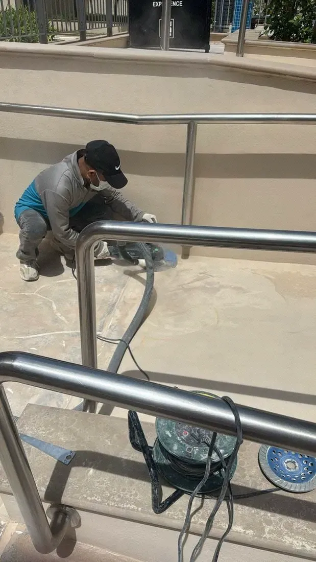 Mechanical Surface Grinding in Progress